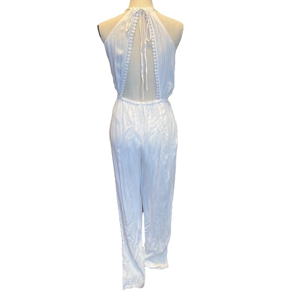 Lovers + Friends White Floral Halter Neck‎ Jumpsuit Womens Small - Picture 3 of 12